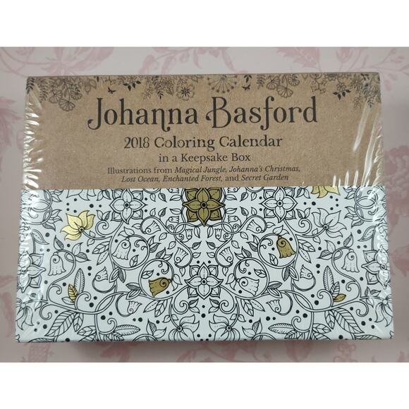 Johanna Basford 2018 Coloring Day-to-Day Calendar in Keepsake Box - Picture 1 of 5